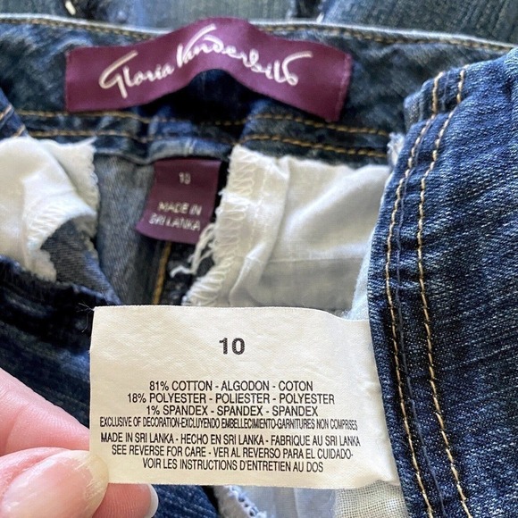 UPCYCLED Women’s size 10 Denim Jean Skirt Blue Handmade Art To Wear OOAK - Picture 6 of 9